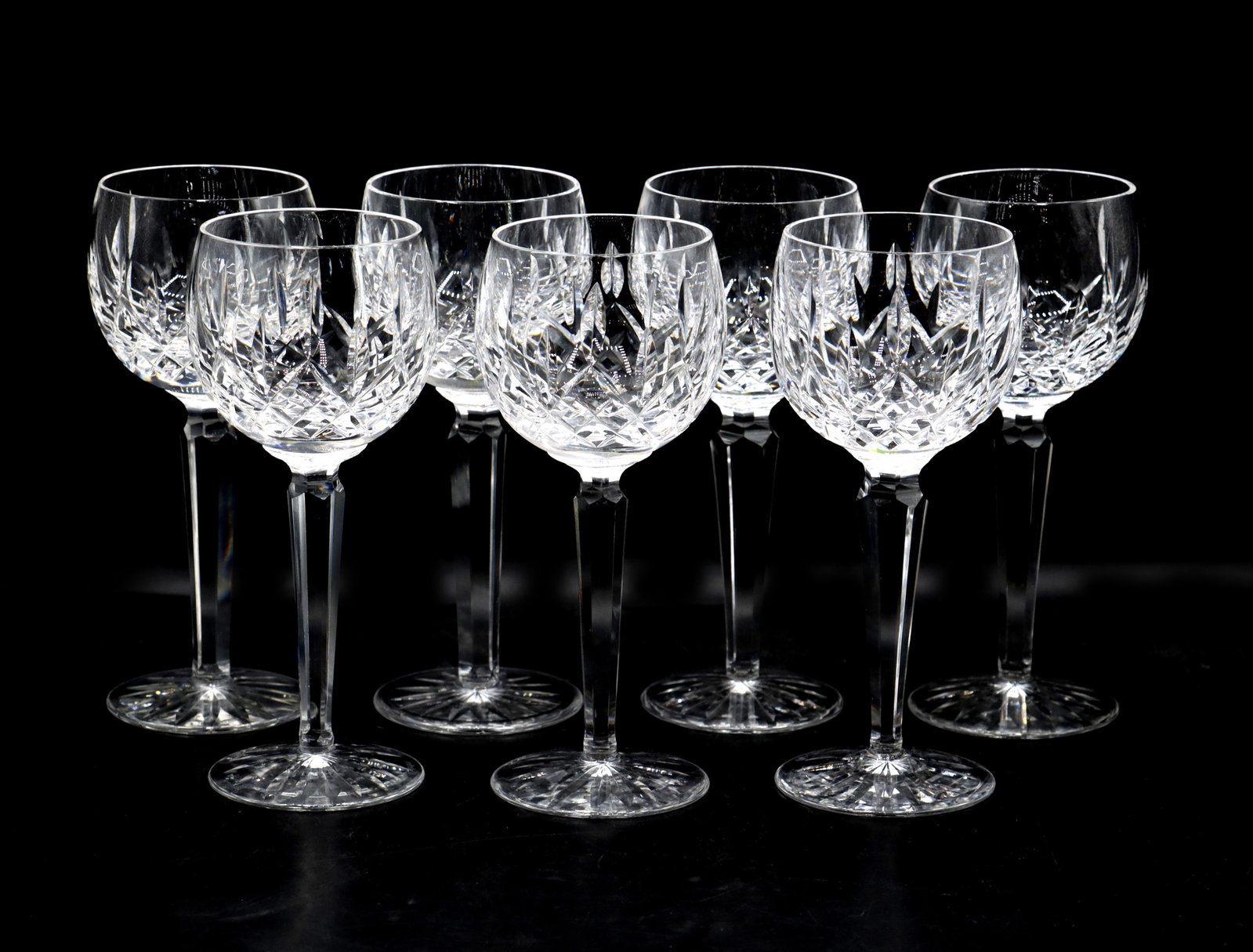 (7) Waterford Crystal Lismore Hock Wine Glasses (1 of 13)