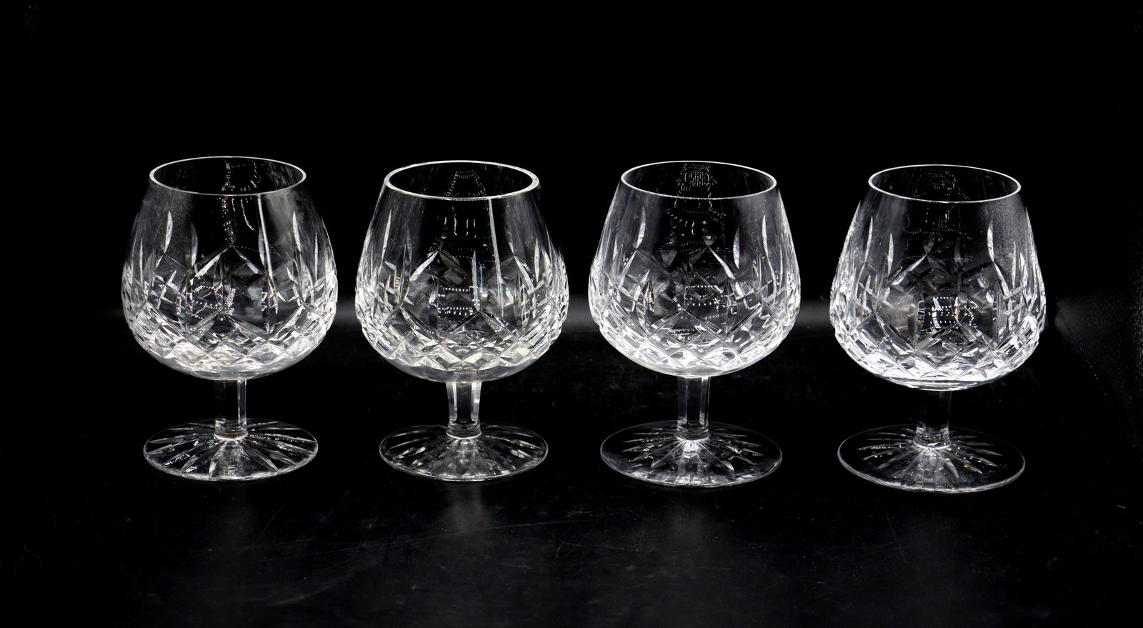 (4) Waterford Crystal Lismore Pattern Brandy Snifters (1 of 13)