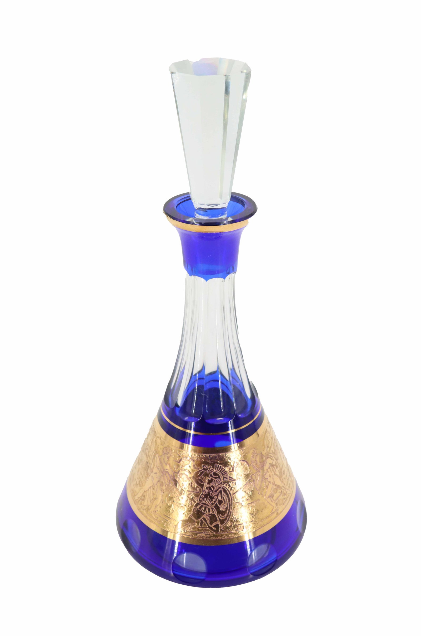 Vintage Cobalt Blue and Gilt Glass Decanter - AS IS (1 of 20)