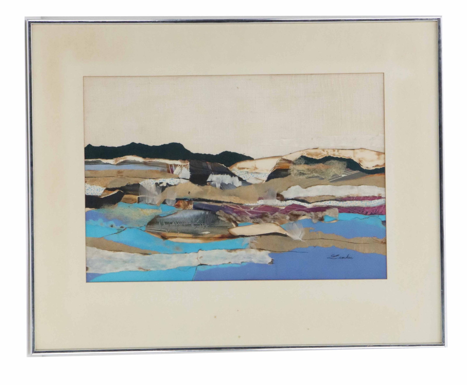 Marlene Lenker (20th/21st Century) American, Mixed Media Collage Expressionist Landscape (1 of 12)