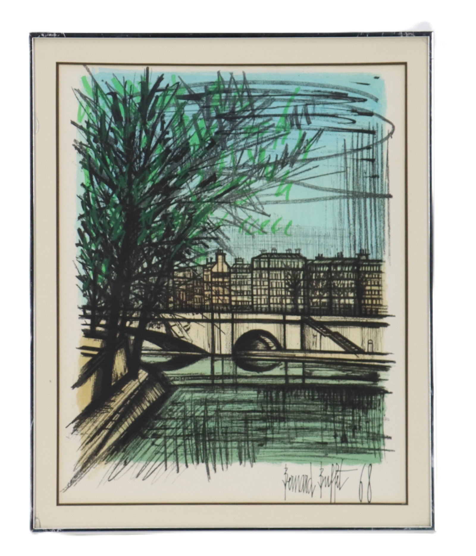 Bernard Buffet (1928-1999) French, "La Seine I" Framed Lithograph (1 of 10)