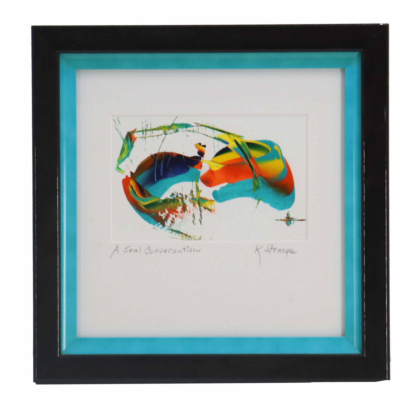 K. Strange (Contemporary) American, Ink on Paper Abstract Expressionist "A Seal Conversation" (1 of 8)