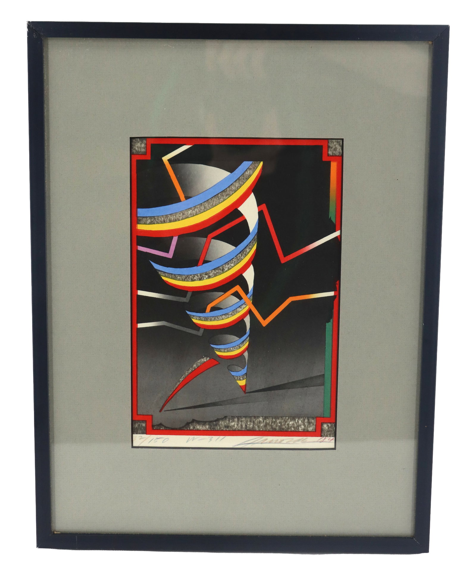 Akira Kurosaki (1937-2019) Japanese, Woodblock Print, "Whirlwind": Akira Kurosaki (1937-2019) Japanese, Woodblock Print, "Whirlwind". Signed and numbered in pencil. Size: 15 x 11 1/4 in. Sight Size: 9 x 5 3/4 in.