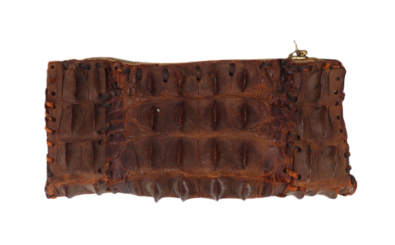 Vintage Alligator Clutch Handbag: Vintage Alligator Clutch Handbag. In as is condition, see images. Size: 3 1/2 x 7 1/2 in.