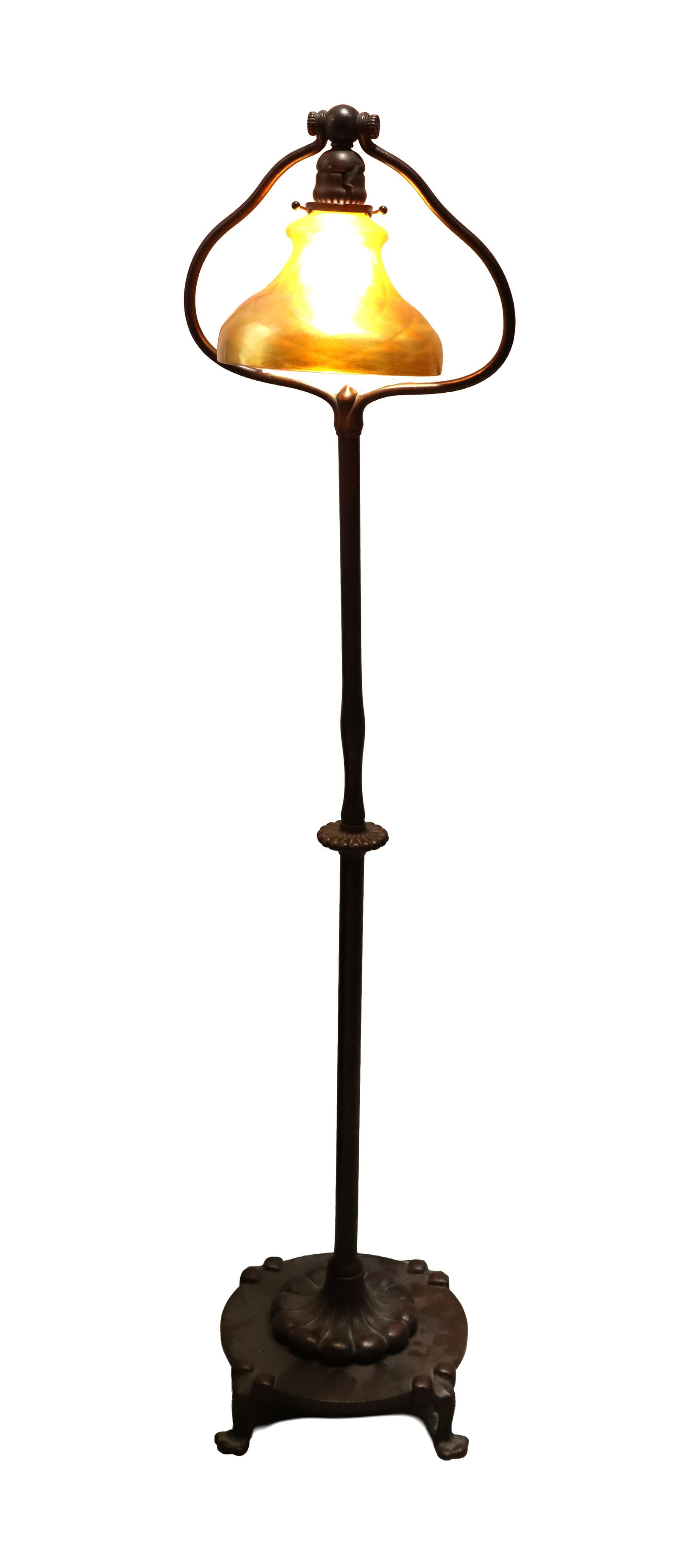 Antique Tiffany Studios New York Floor Lamp with Quezal Iridescent Glass Lamp Shade (1 of 16)