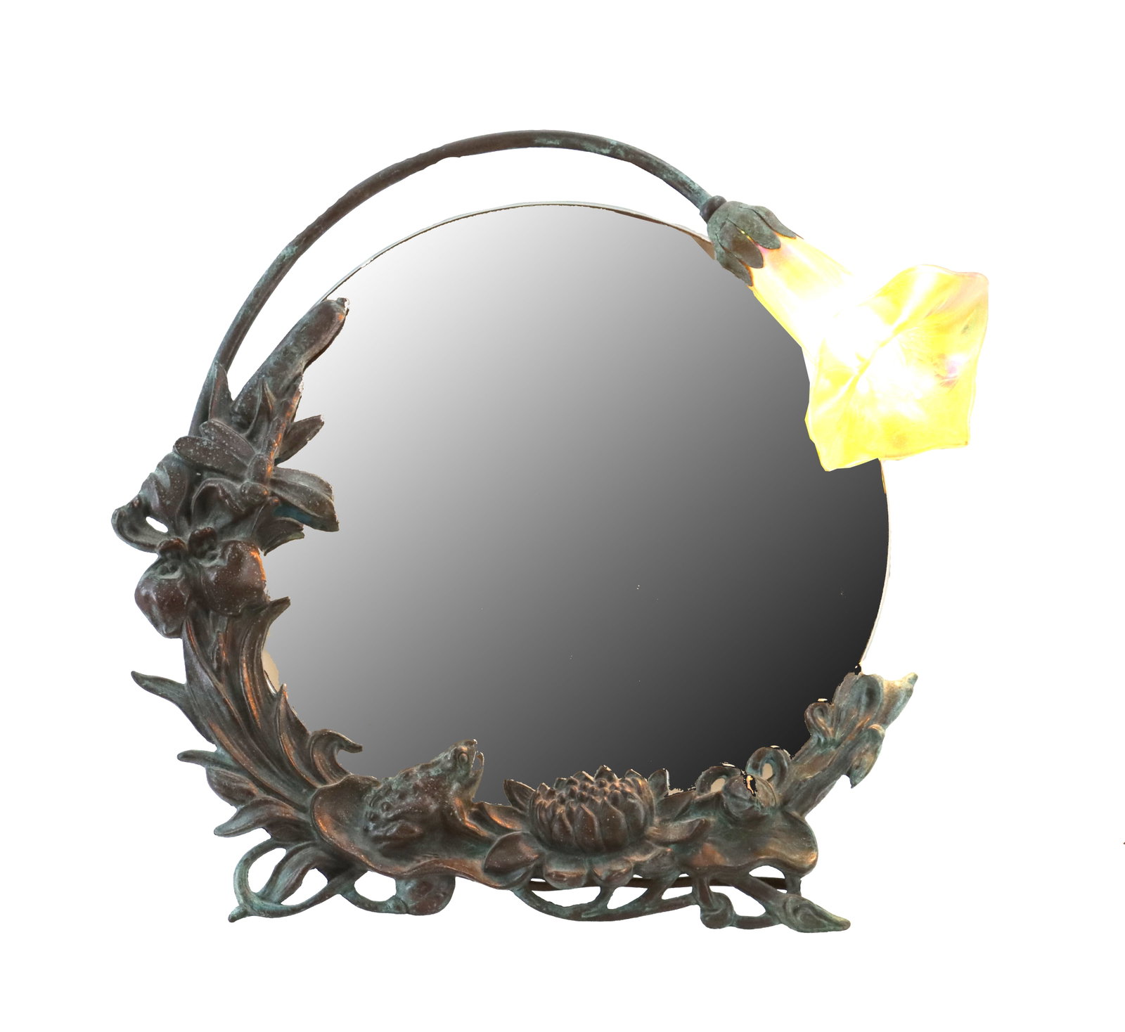 Vintage Tiffany Studios Art Nouveau Illuminated Bronze Vanity Lamp (1 of 17)