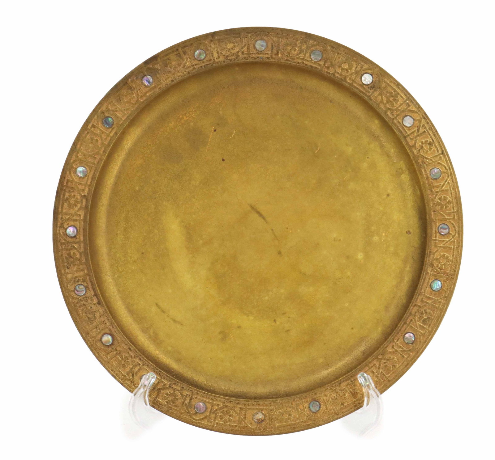 Tiffany Studios Gold "Dore" Plate with Mother-of-Pearl Inlay (1 of 11)