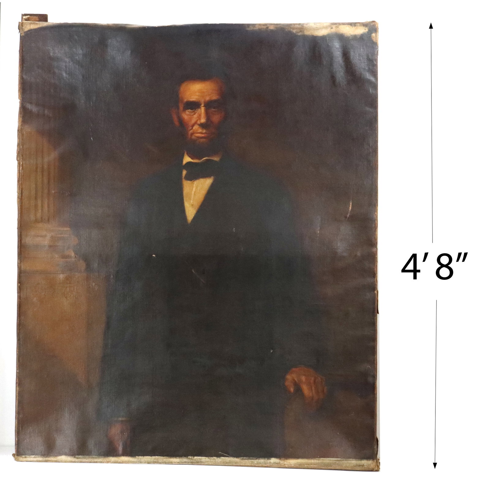 1865 Signed Todd Oil on Canvas 3/4 Portrait of Abraham Lincoln (1 of 20)