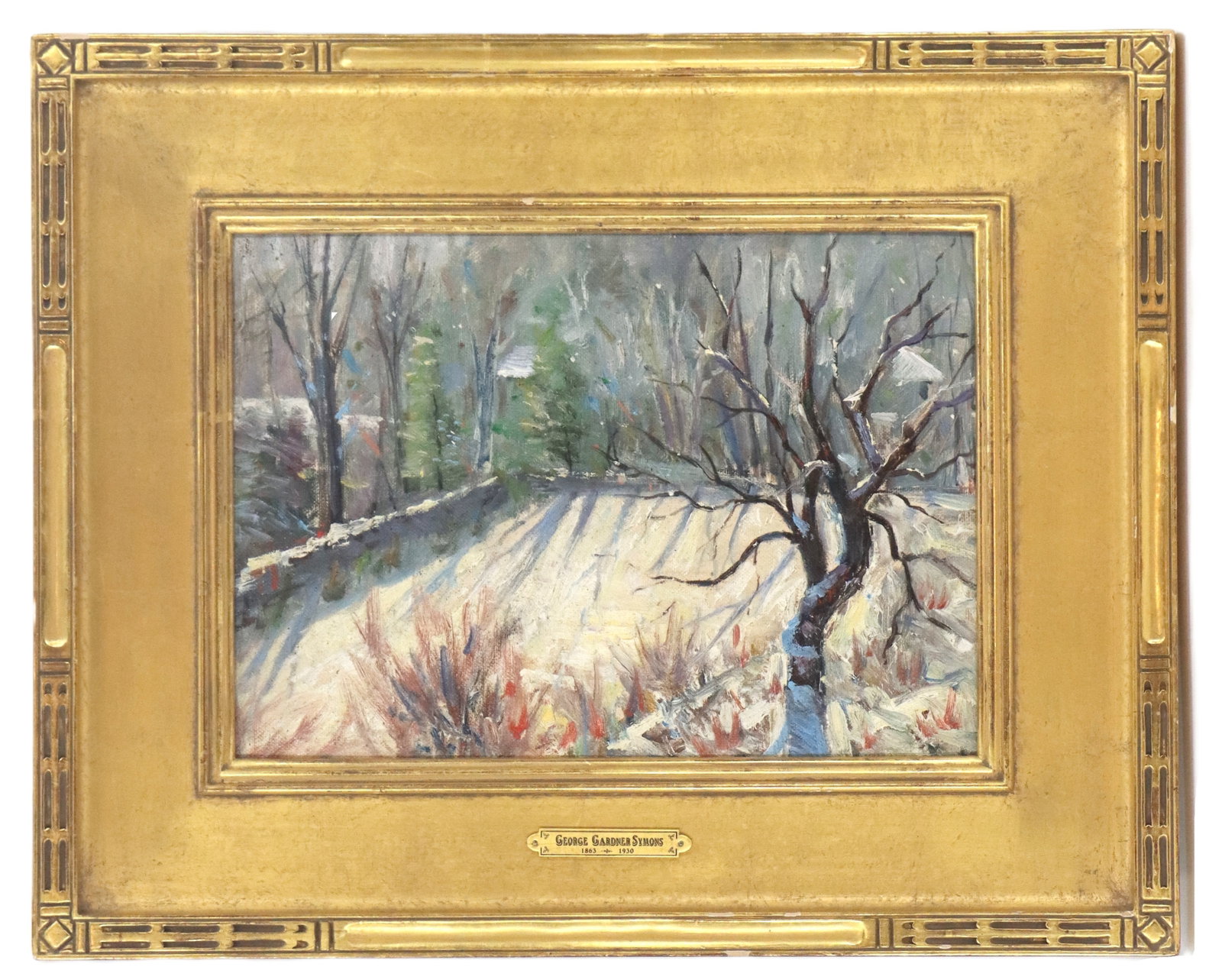 George Gardern Symons (1861-1930) American, Oil on Panel Board Impressionist Winter Scene "Snowy (1 of 12)
