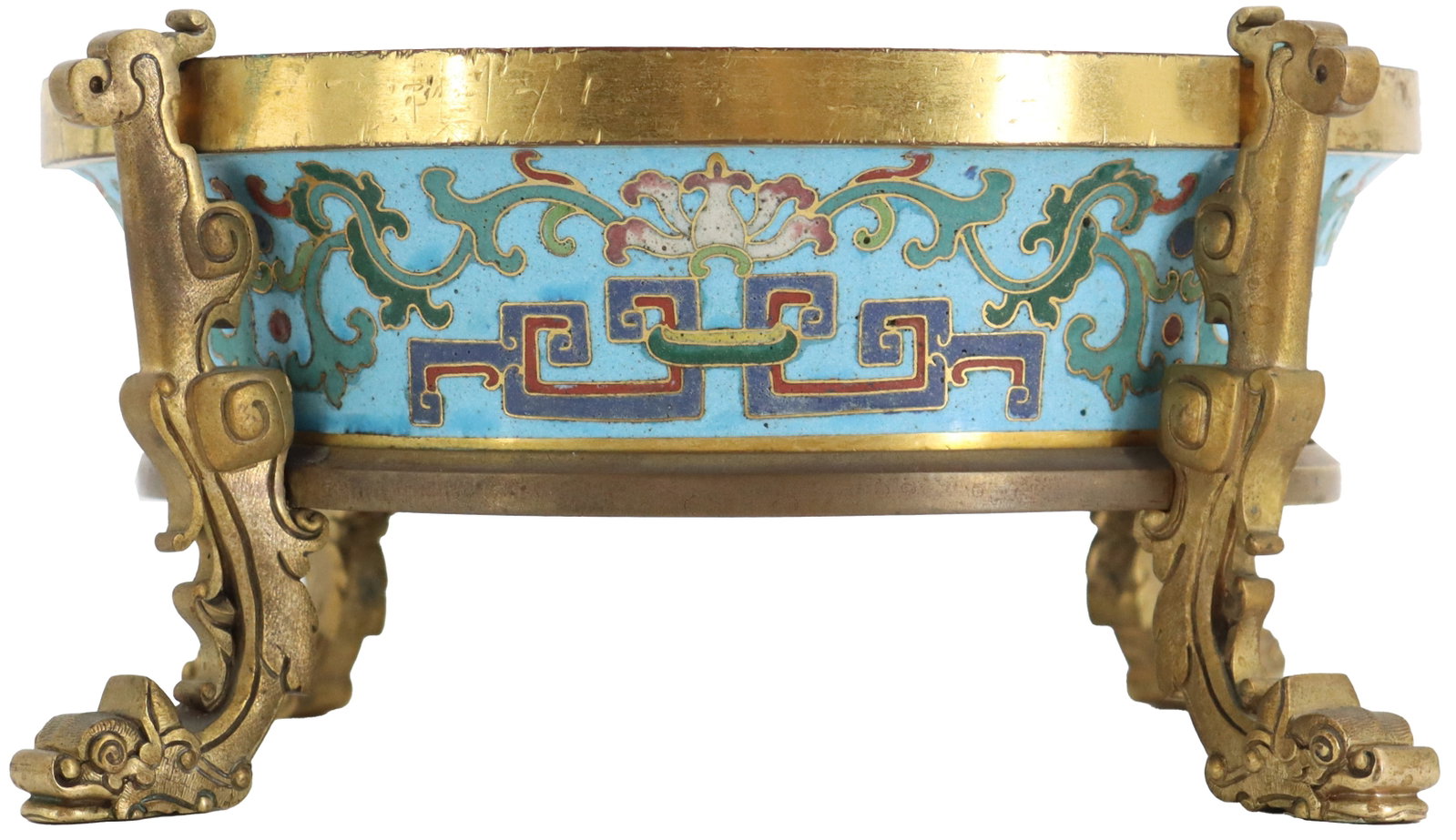 Chinese Gilt Bronze Mounted and Cloisonne Enamel Footed Bowl (1 of 15)