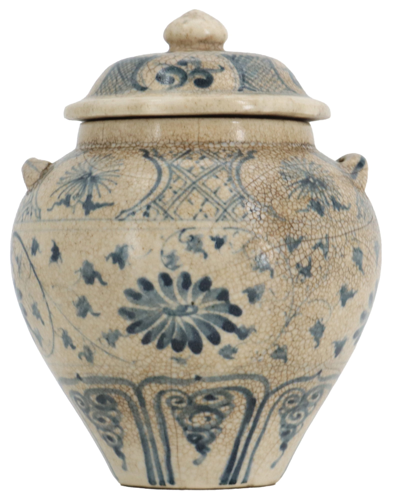 14th Century Vietnamese Annam Blue and White Ceramic Lidded Jar (1 of 16)