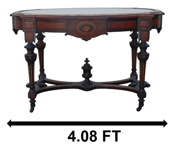 Mid 19th Century Italian Renaissance Revival Inlaid Console Table on Casters (1 of 20)