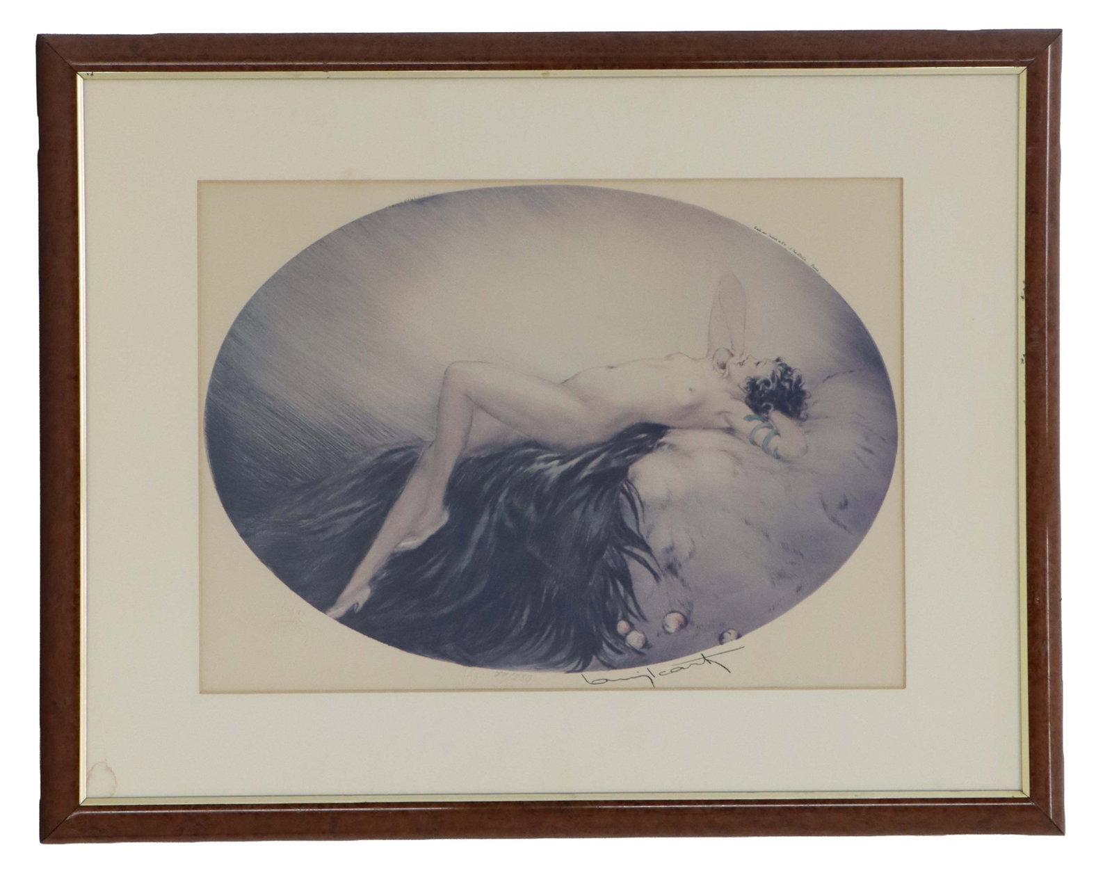 Louis Icart (1888-1950) French, Limited Edition Lithograph Print Art Deco Figural Nude "Eve" (1 of 11)