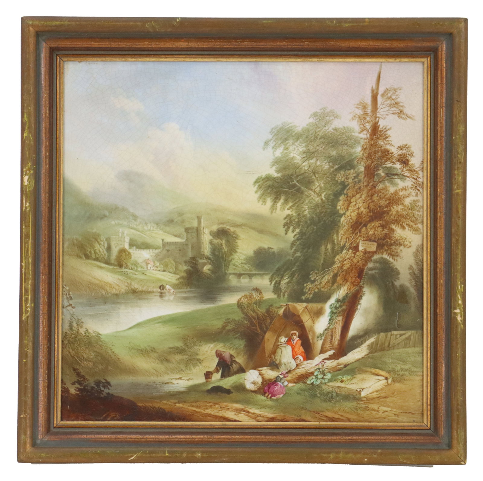 John Bennett (1840-1907) British, Pastoral Landscape on Painted Tile (1 of 11)