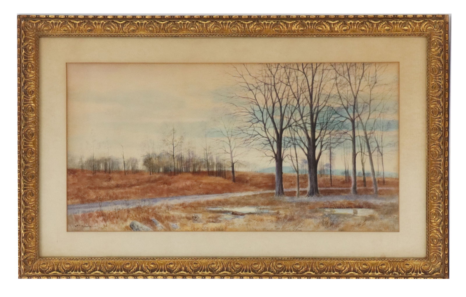 William Trost Richards (1833-1905) American, Pencil and Watercolor Winter Landscape (1 of 12)