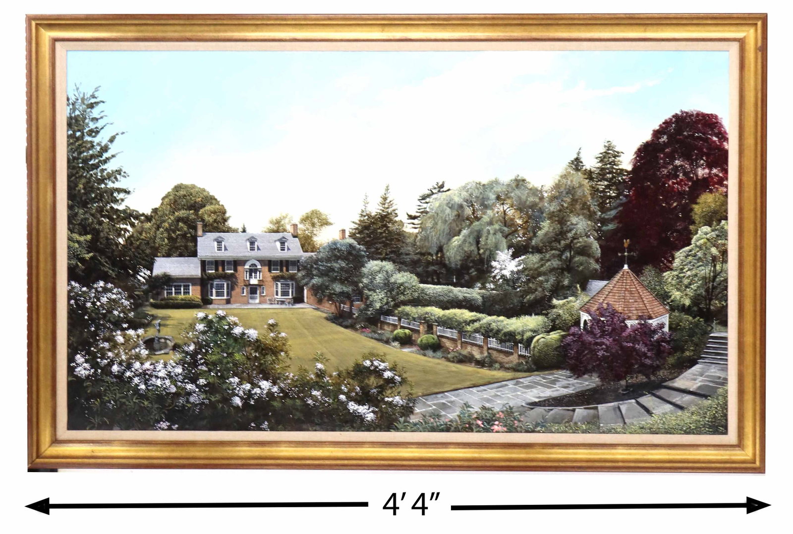 Impressive Oil on Canvas Landscape Painting of a Rural Estate (1 of 9)