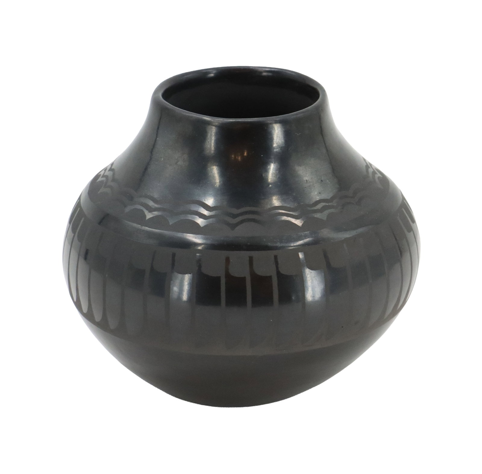 Santana (1909-2002) and Adam Martinez (1904-2000) Pueblo, Blackware Pottery Jar (1 of 15)