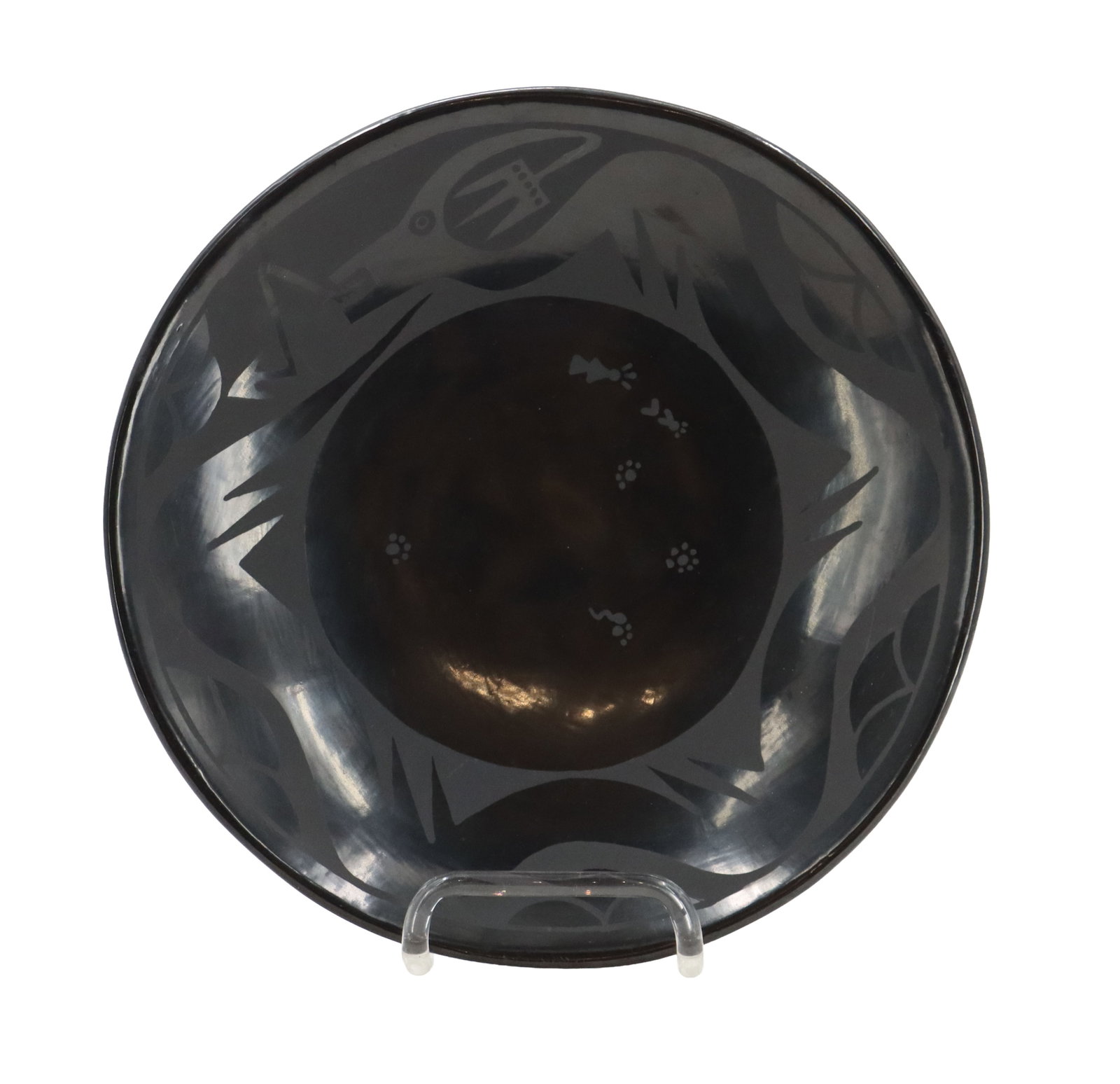 San Ildefonso Pueblo Black on Black Pottery Dish by Santana and Adam Martinez (1 of 14)