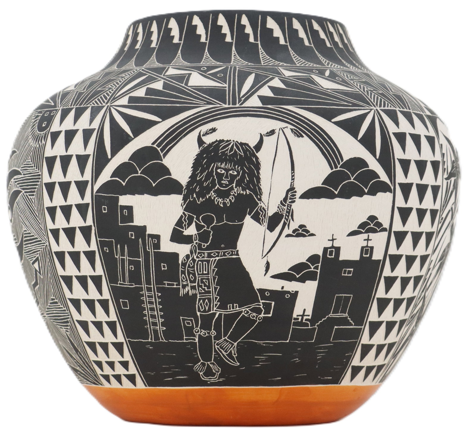Acoma Pueblo Polychrome Painted Pottery Jar Signed Pancho (1 of 18)