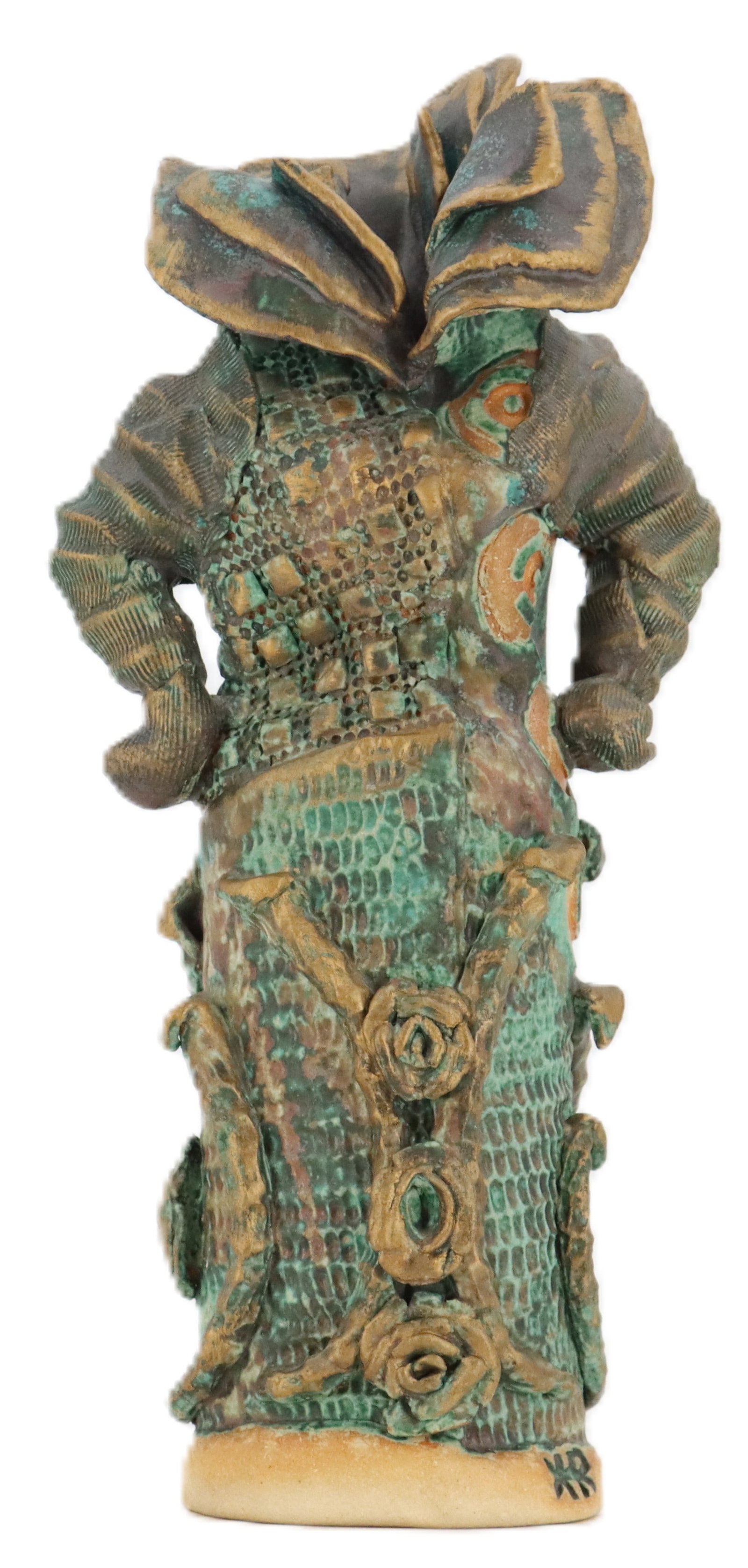 Signed Painted Ceramic Surreal Figural Statue (1 of 16)