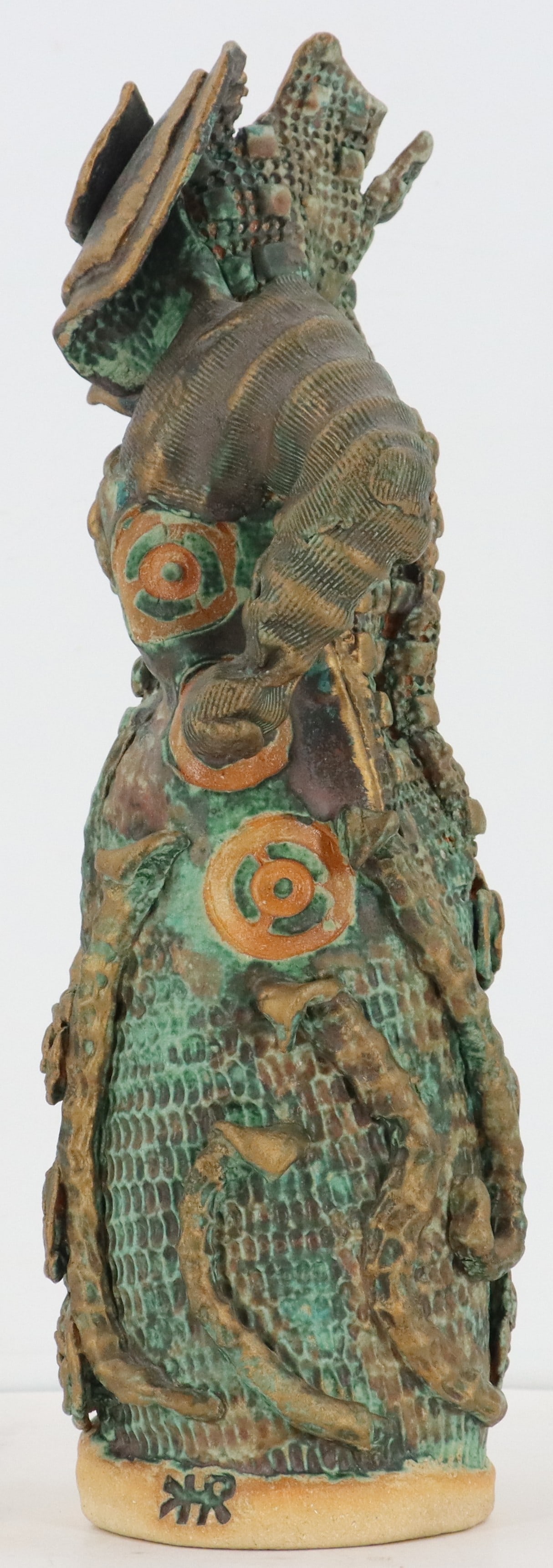 Signed Painted Ceramic Surreal Figural Statue - 2