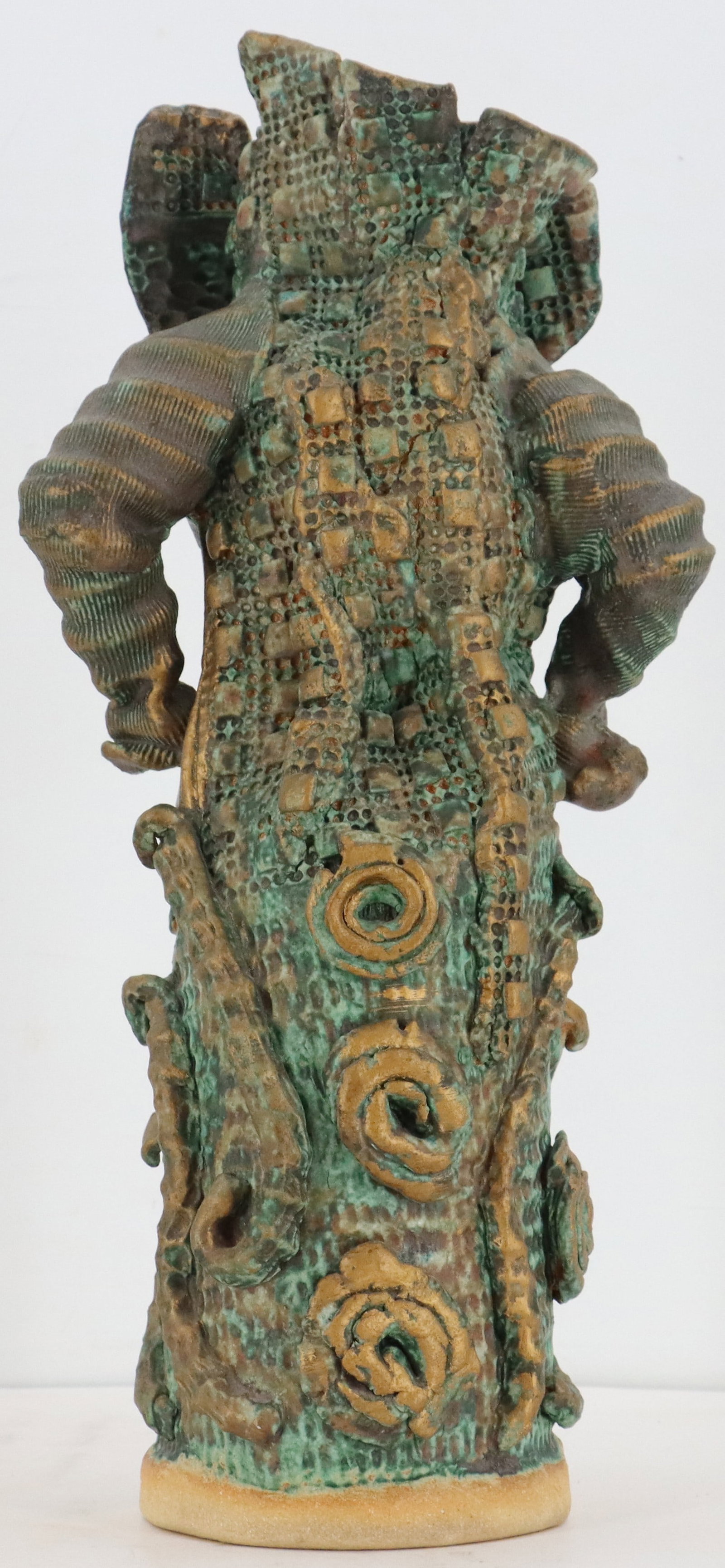 Signed Painted Ceramic Surreal Figural Statue - 3