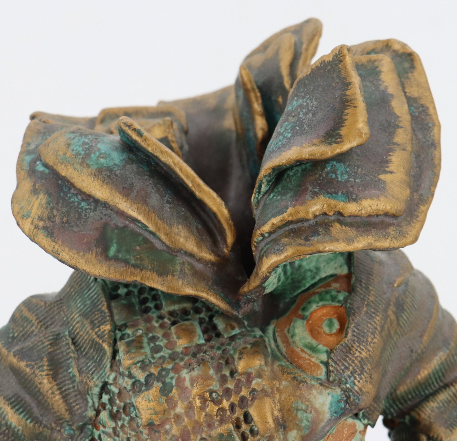 Signed Painted Ceramic Surreal Figural Statue - 6