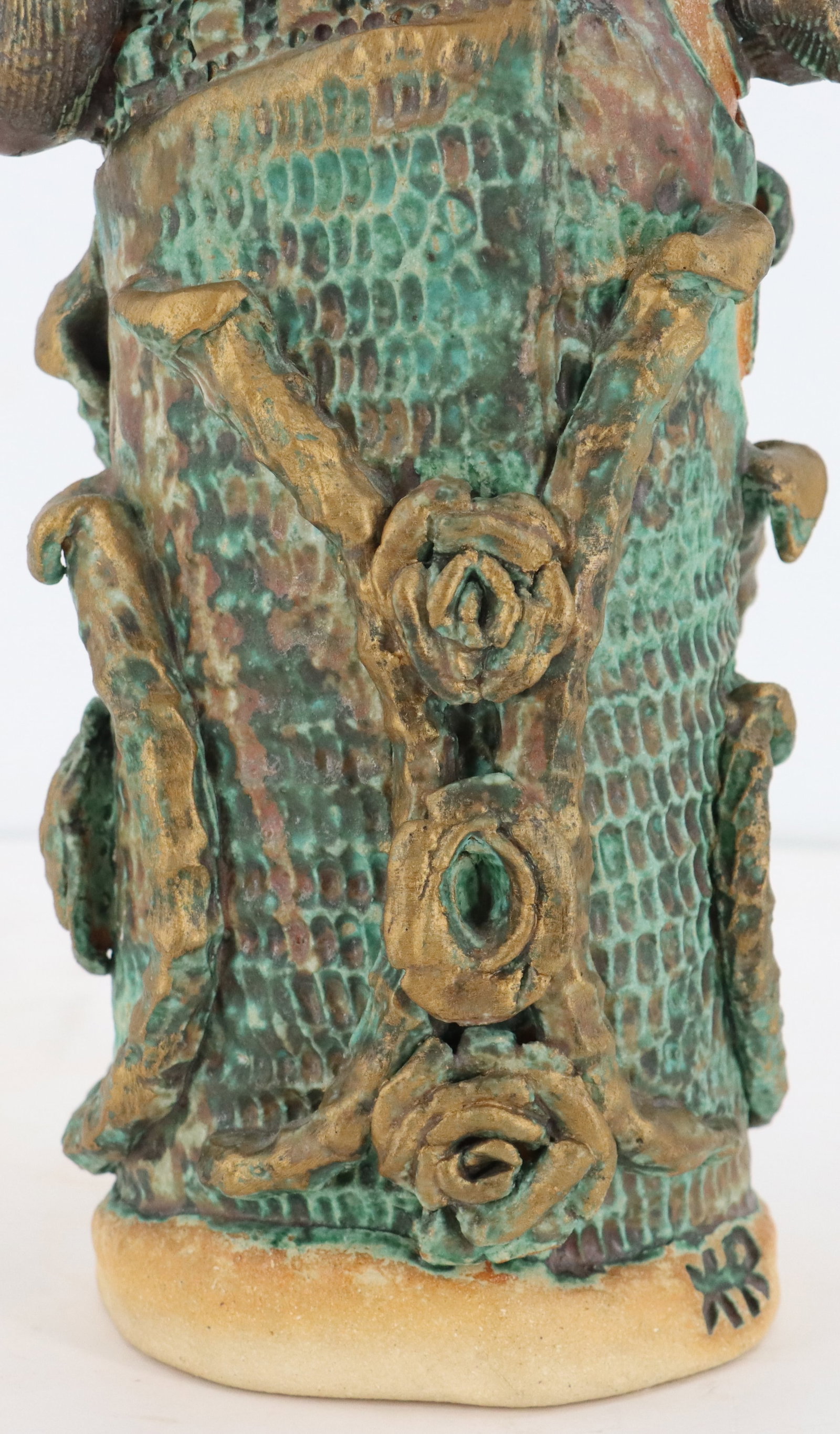 Signed Painted Ceramic Surreal Figural Statue - 8