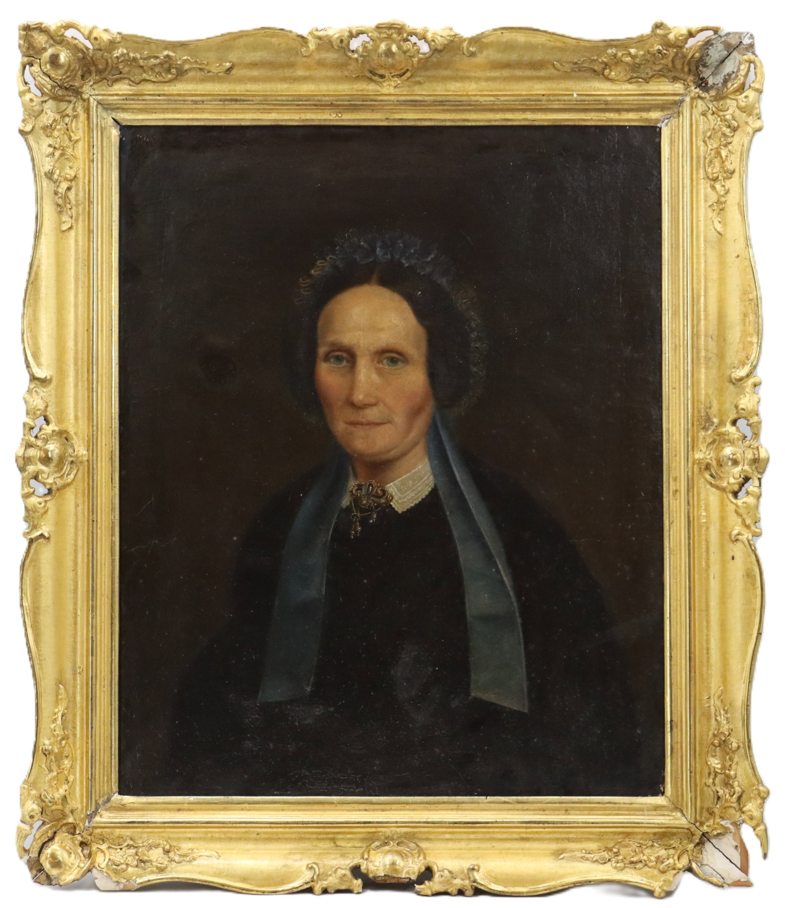 19th Century German Woman's Portrait Oil on Canvas in Gilt Frame (1 of 13)