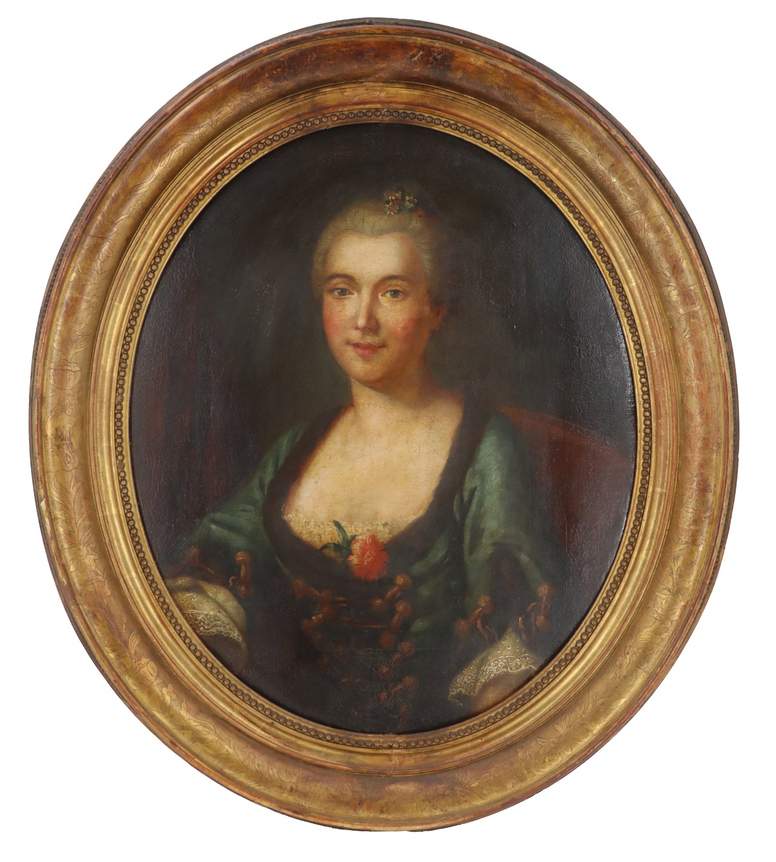 18th Century, Oil on Canvas, French School Portrait of a Noble Lady (1 of 10)