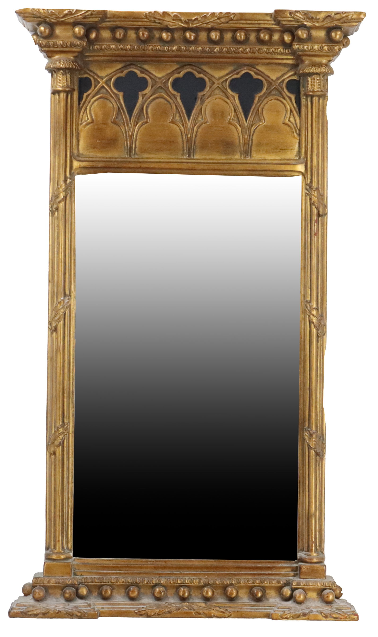 Timeless Reflections Gothic Style Giltwood Beveled Trumeau Mirror (1 of 14)