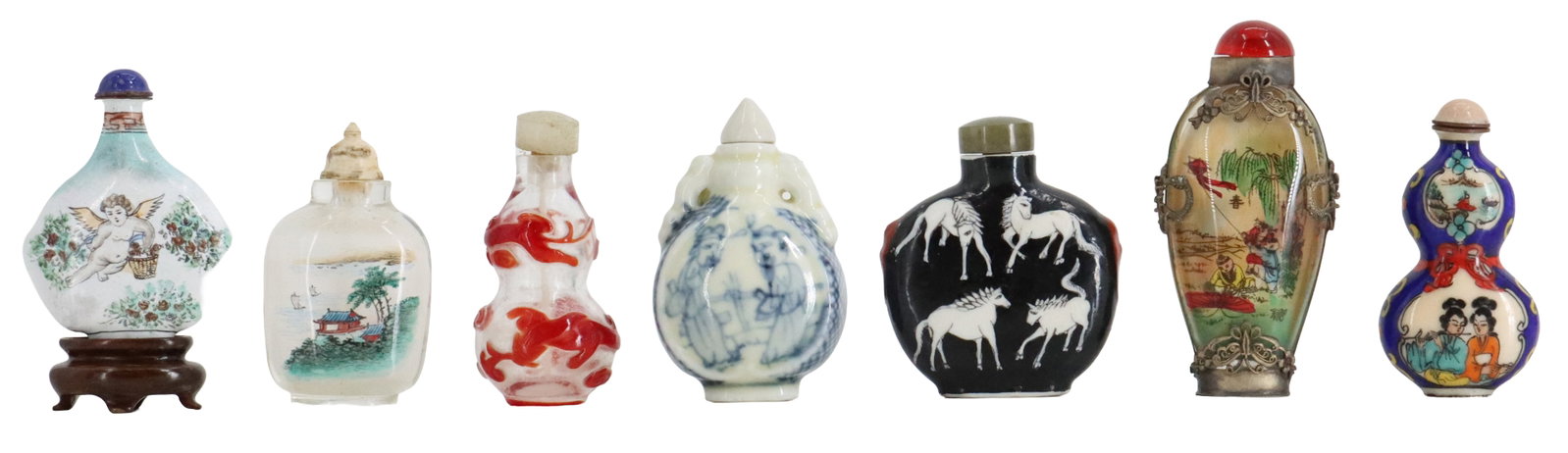 (7) Chinese Painted Porcelain Snuff Bottles (1 of 18)
