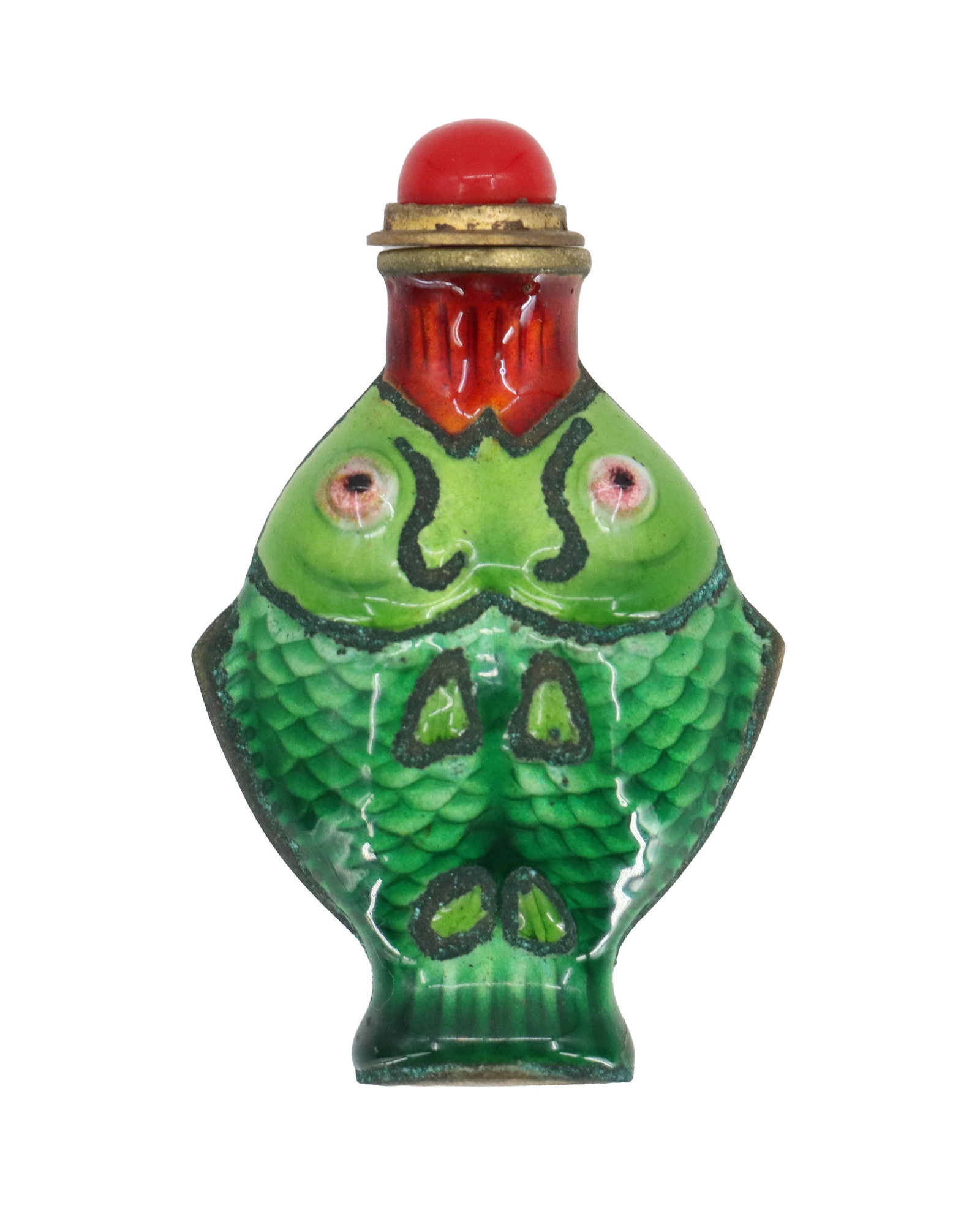 Chinese Painted Enamel Snuff Bottle Double Fish (1 of 10)