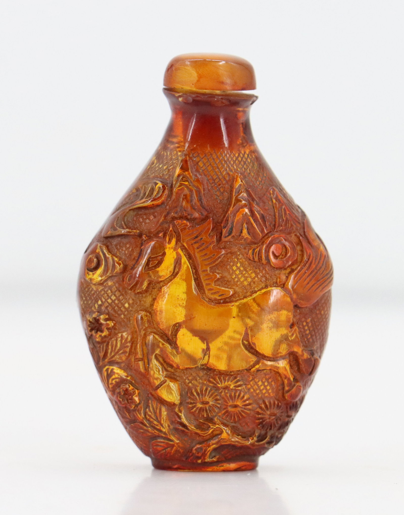 Chinese Amber Snuff Bottle - 3
