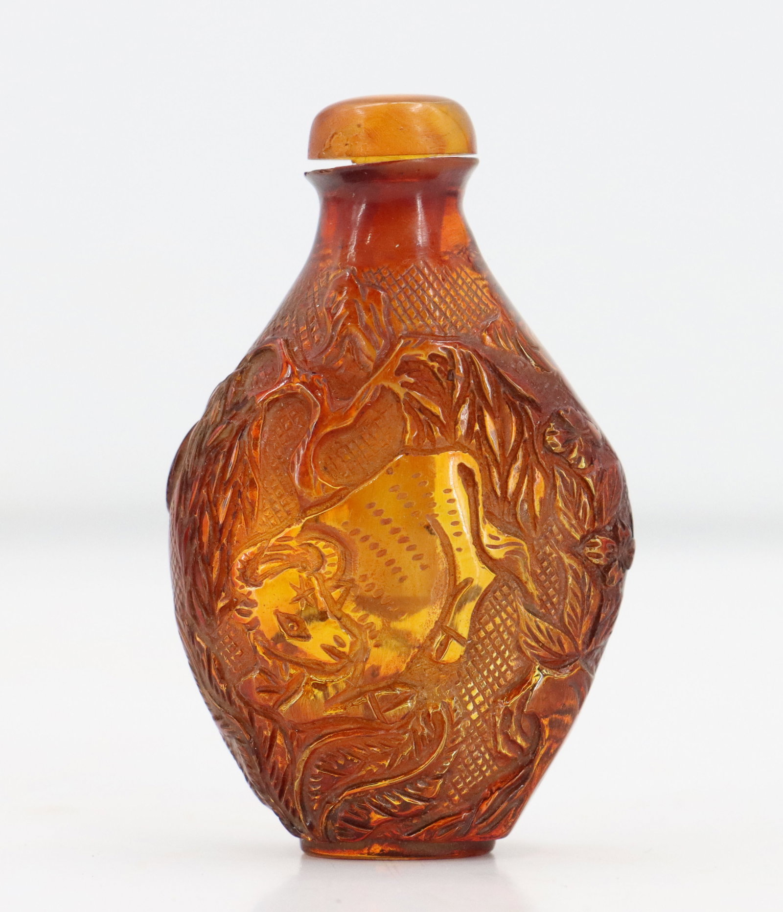 Chinese Amber Snuff Bottle - 5
