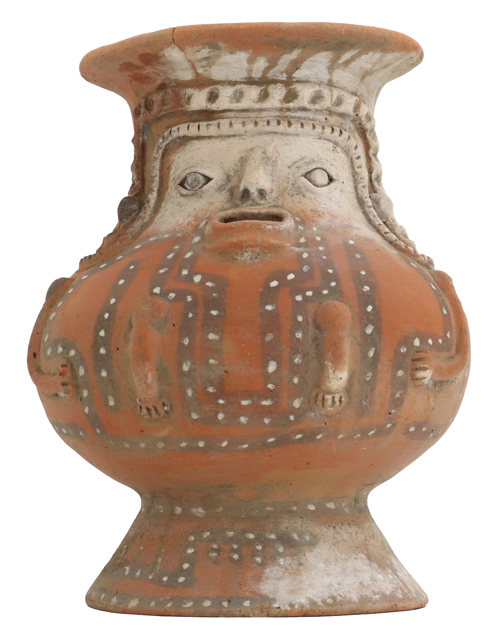 Pre-Columbian Polychrome Painted Effigy Pyriform Ceramic Vase (1 of 20)