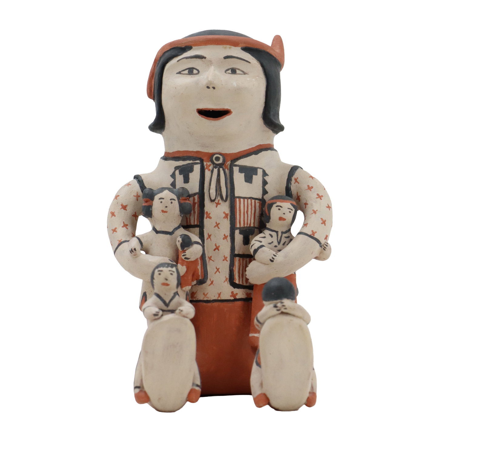 Seferina Ortiz (1931-2007) Pueblo, Cochiti Applique Figural Storyteller Sculpture (1 of 16)
