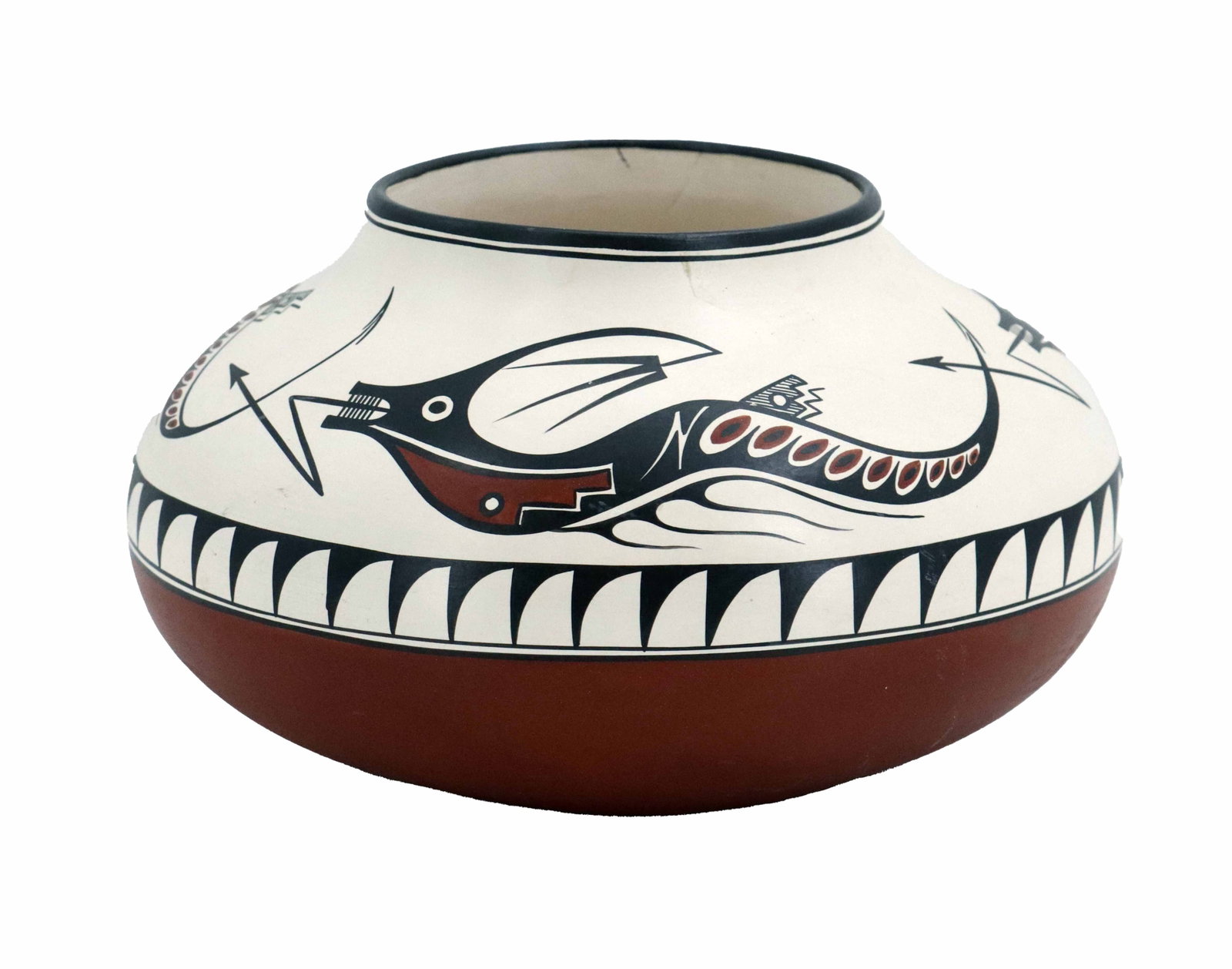 Mary Saxon (20th Century) Navajo, Signed Hand Made Pottery Bowl (1 of 17)