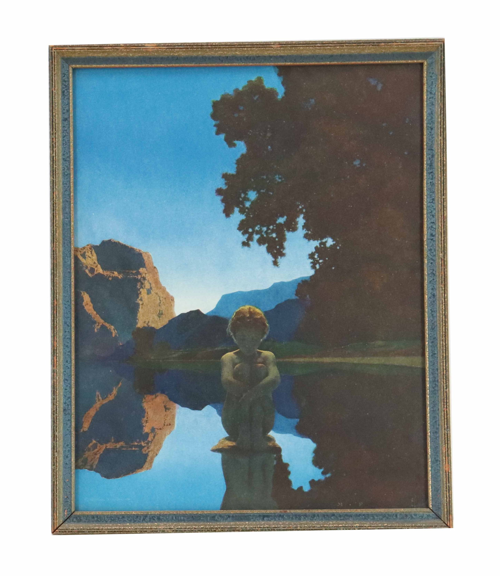 Maxfield Parrish (1870–1966) American, Vintage Lithograph Print Figural Landscape "Evening" (1 of 6)