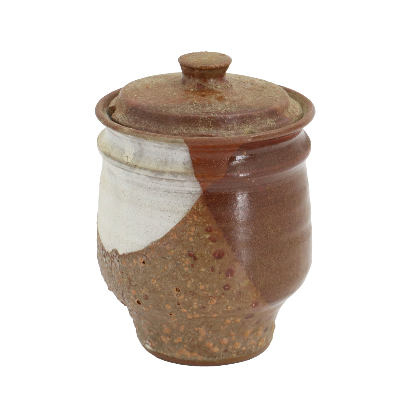 Charles Counts (1934-2000) American, Signed Speckled Craquelure Glaze Ceramic Jar (1 of 17)