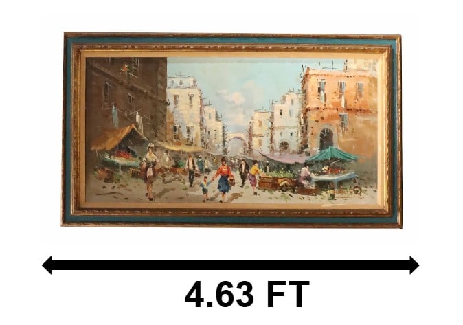 Signed Mid-Century Southern Italian Market Scene (1 of 9)
