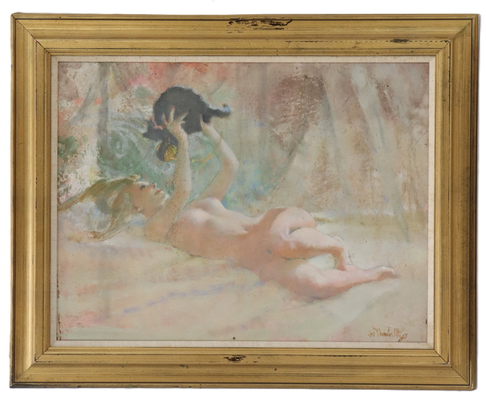Thornton Utz (1914-1999) American, Oil on Canvas Impressionist Female Nude (1 of 11)