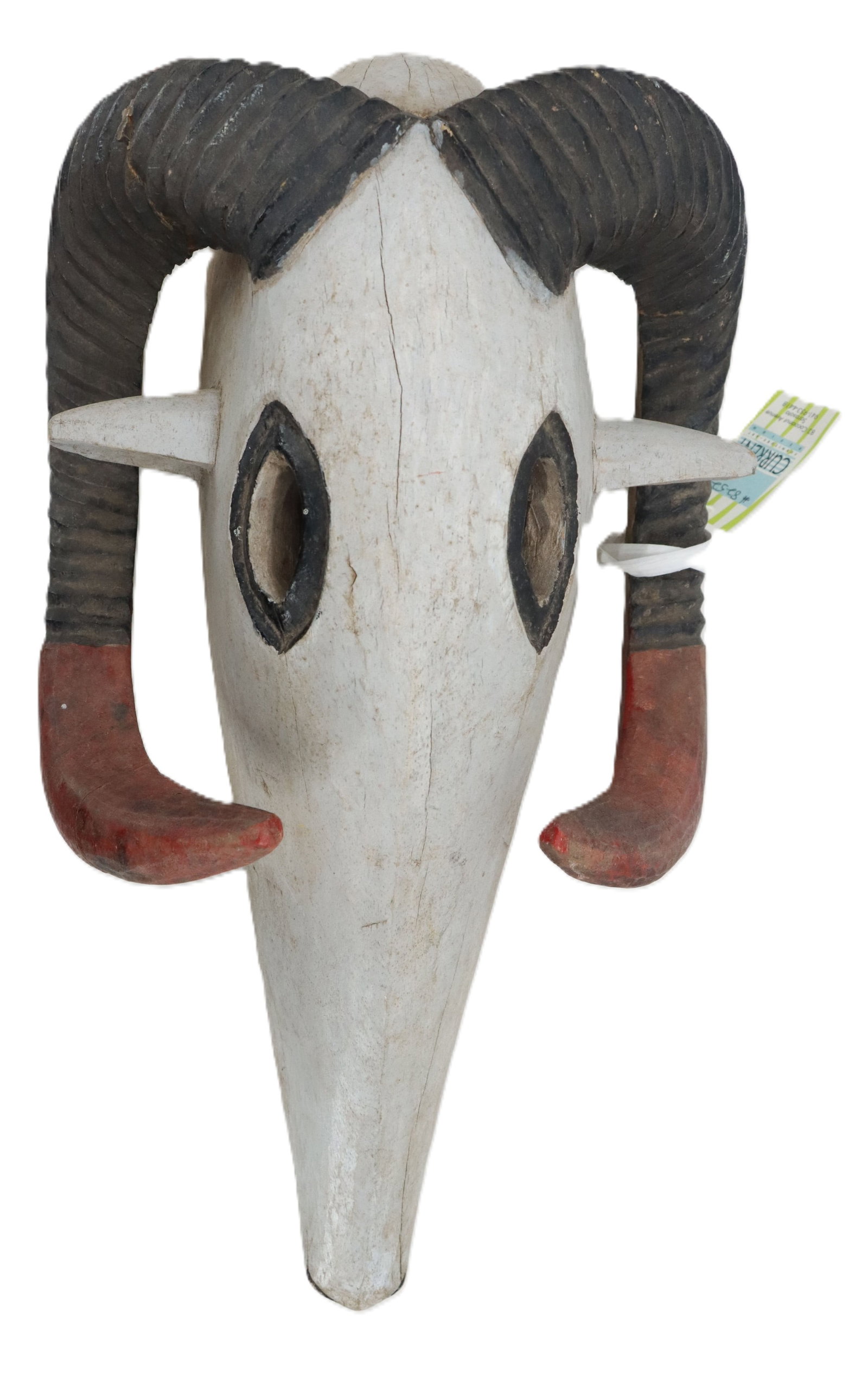Vintage West African Mali Bozo Hand-Carved Wooden Ram Mask (1 of 19)