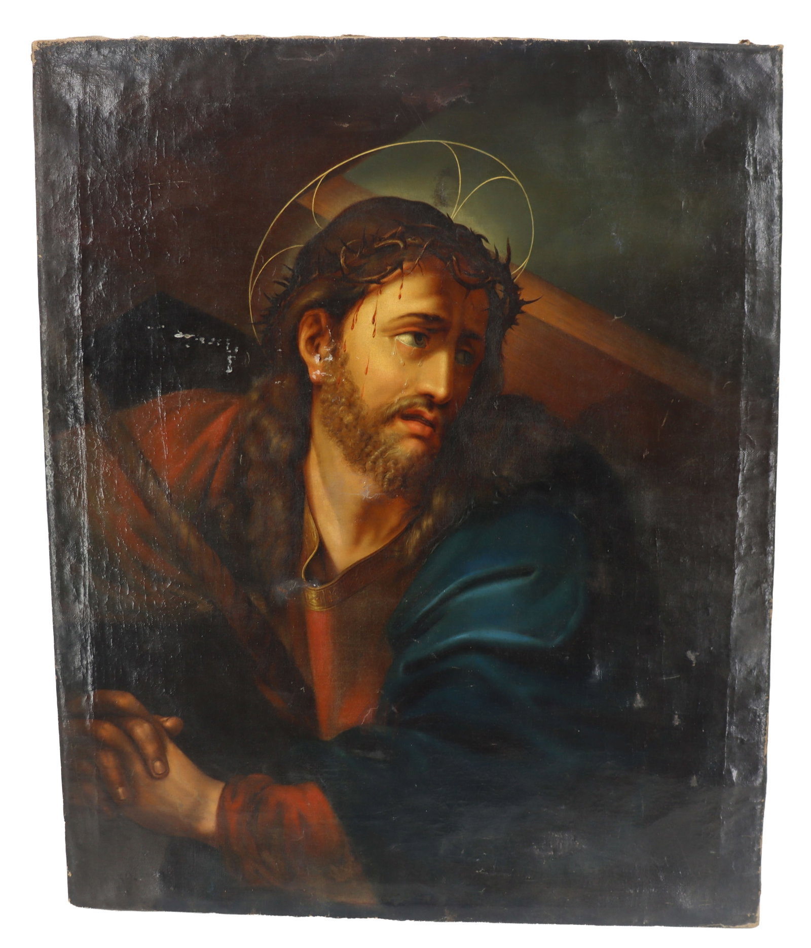 After Raphael, 16th Century Italian, Oil on Canvas Painting of Jesus During His Martyrdom (1 of 13)