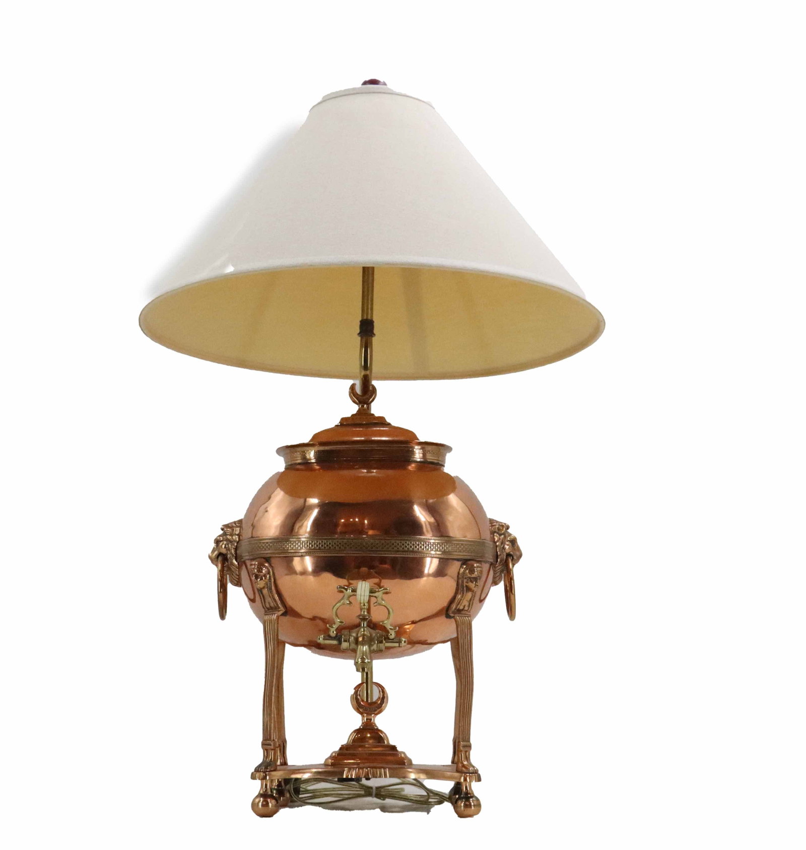 Antique Russian Copper and Brass Samovar As Table Lamp (1 of 20)