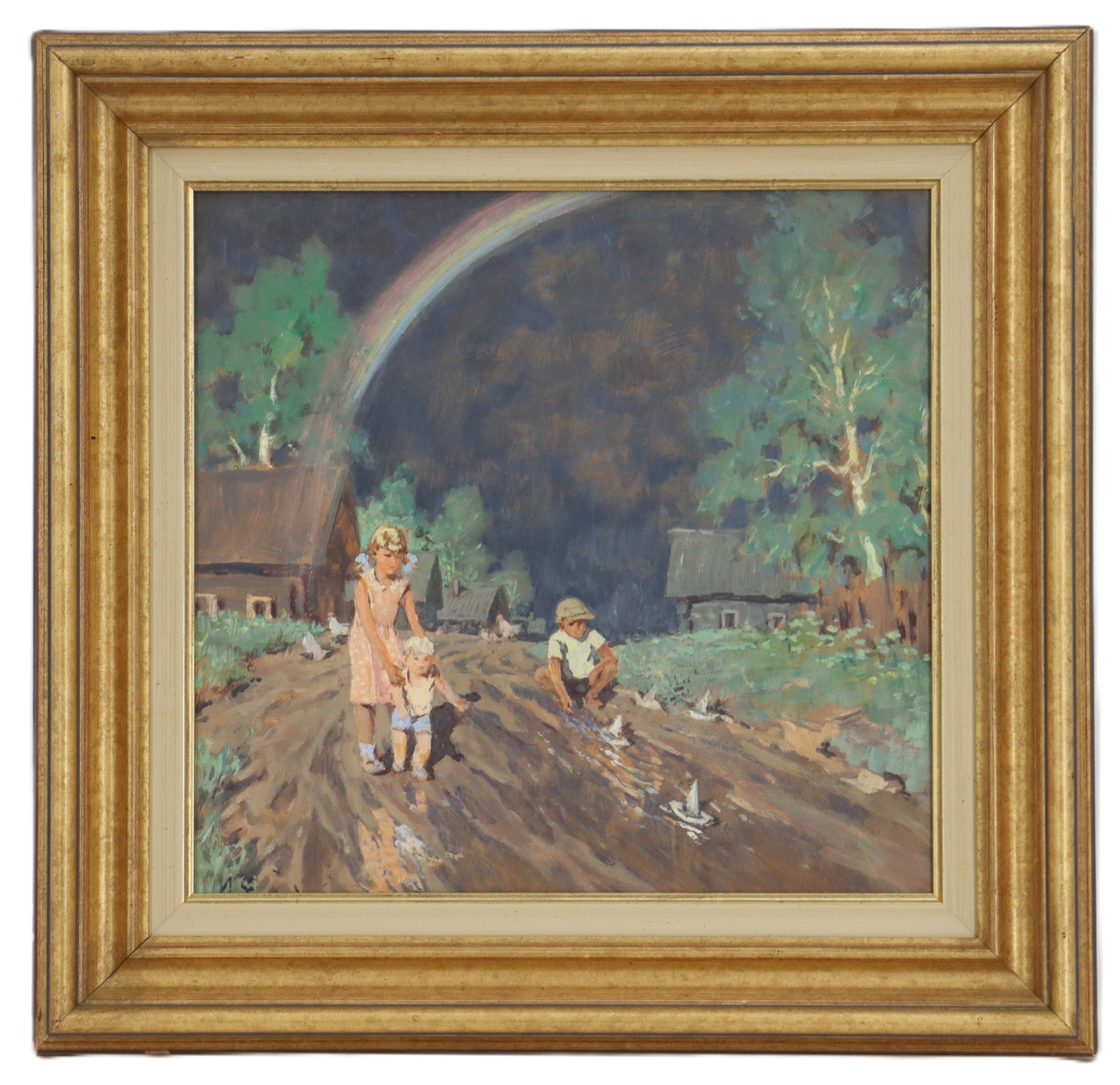 Peter Tyutrin (20th Century) Russian, Oil on Canvas Impressionist Genre Scene (1 of 9)