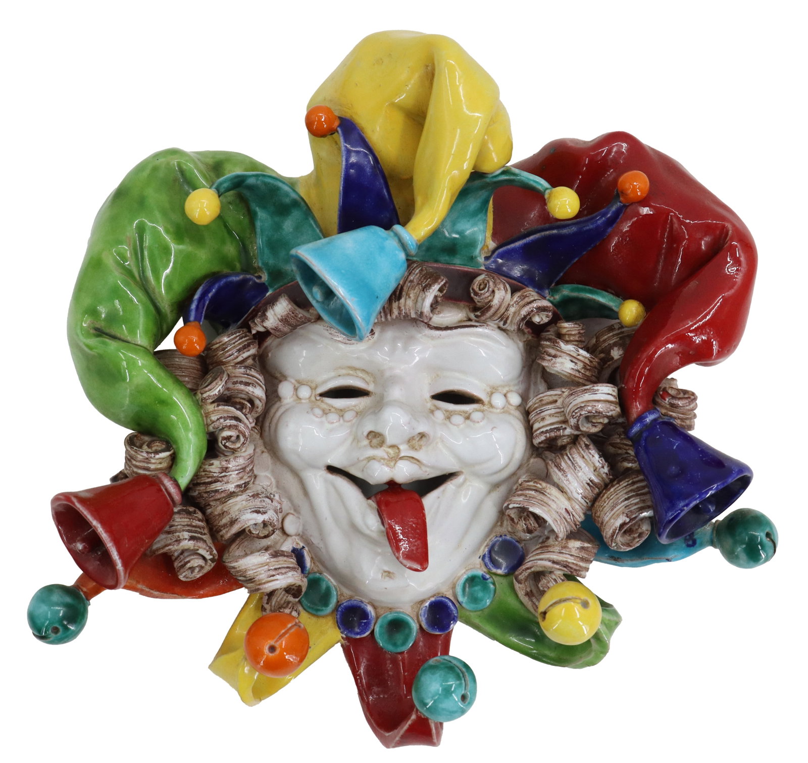 Italian Apolito Ceramiche Ceramic Wall Art Mask of Jester (1 of 18)