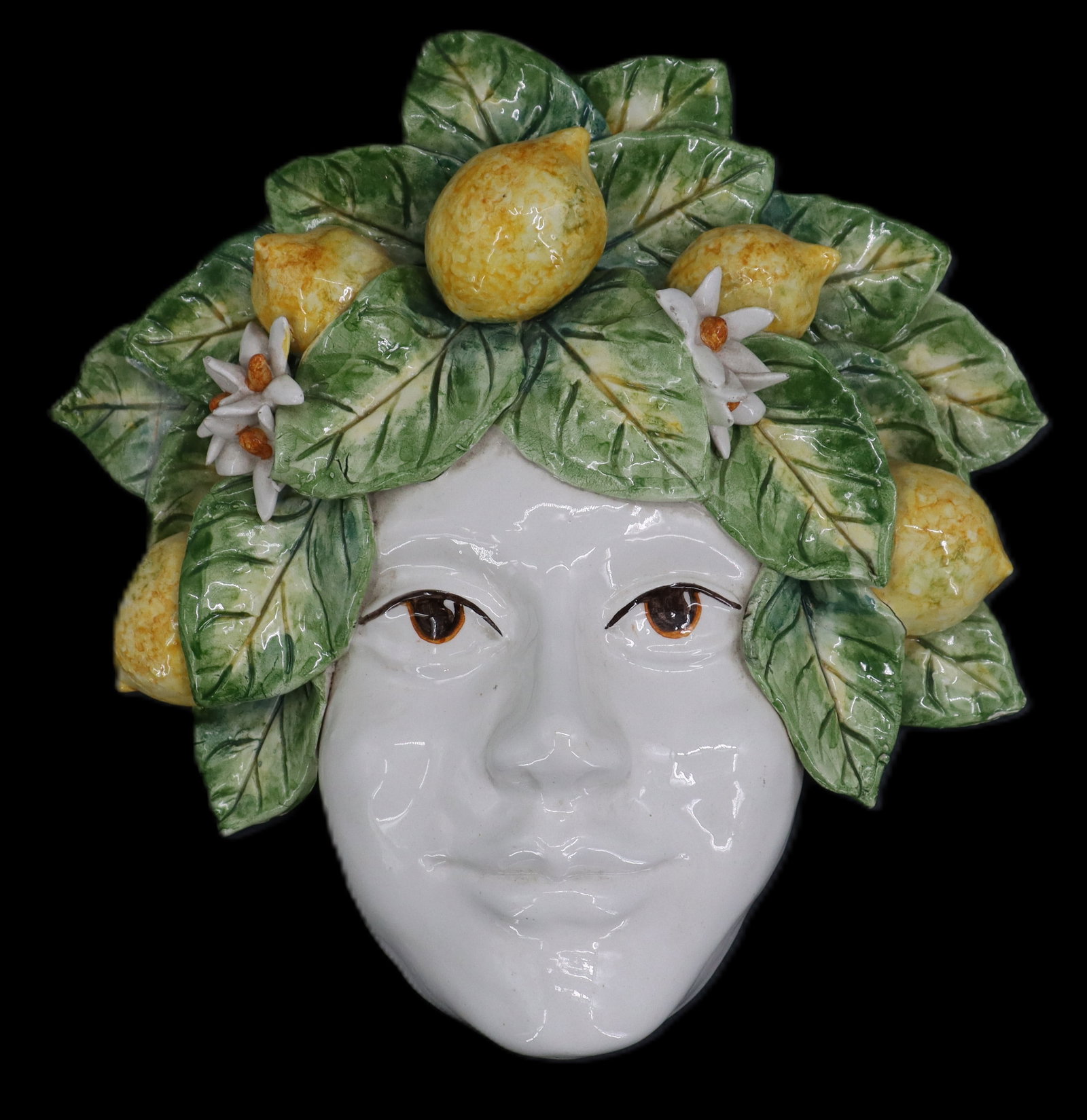 Italian Handcrafted Ceramic Wall Art Mask of Bacchus (1 of 18)
