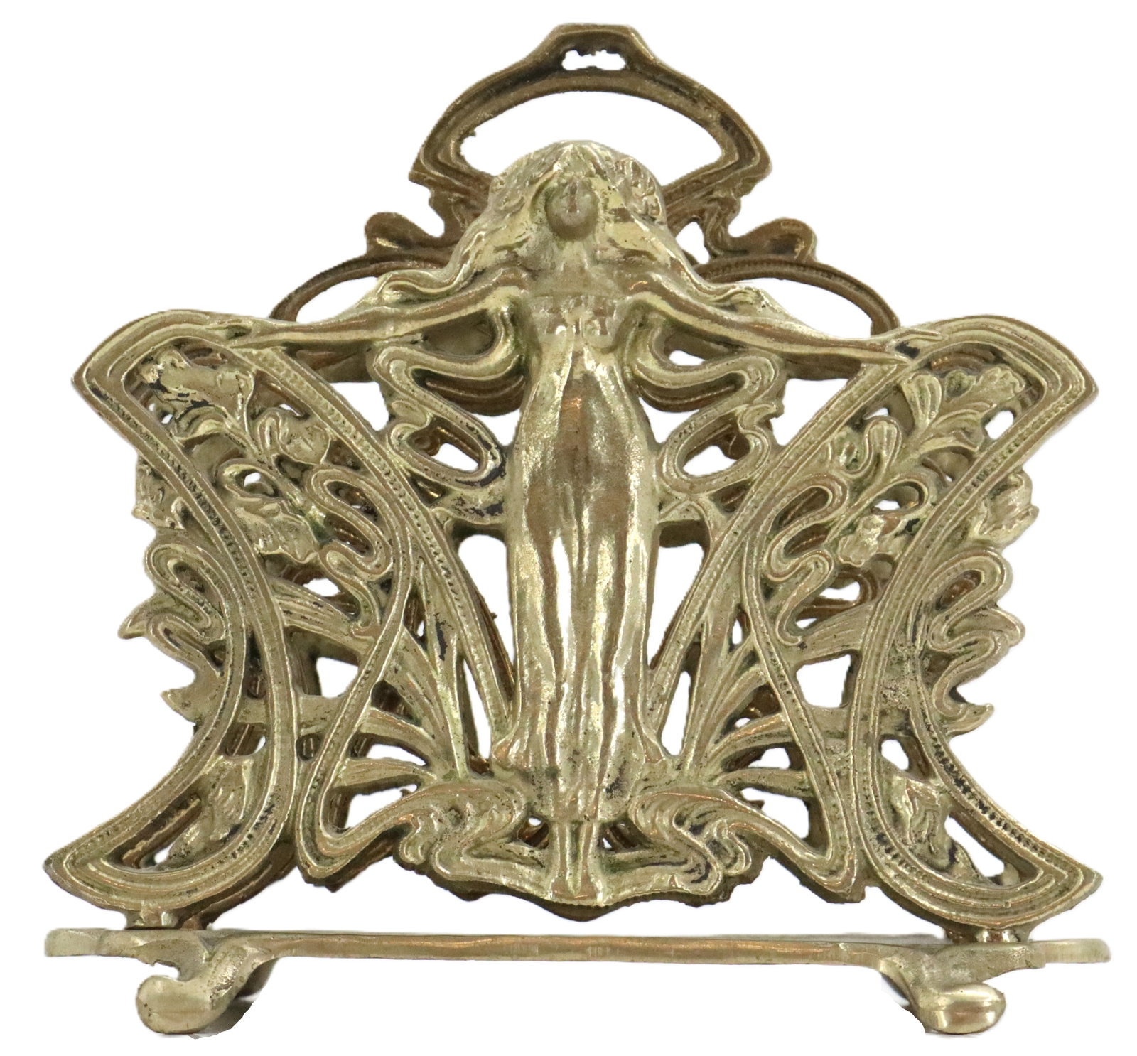 Antique Art Nouveau Brass Lady Letter Holder (1 of 12)