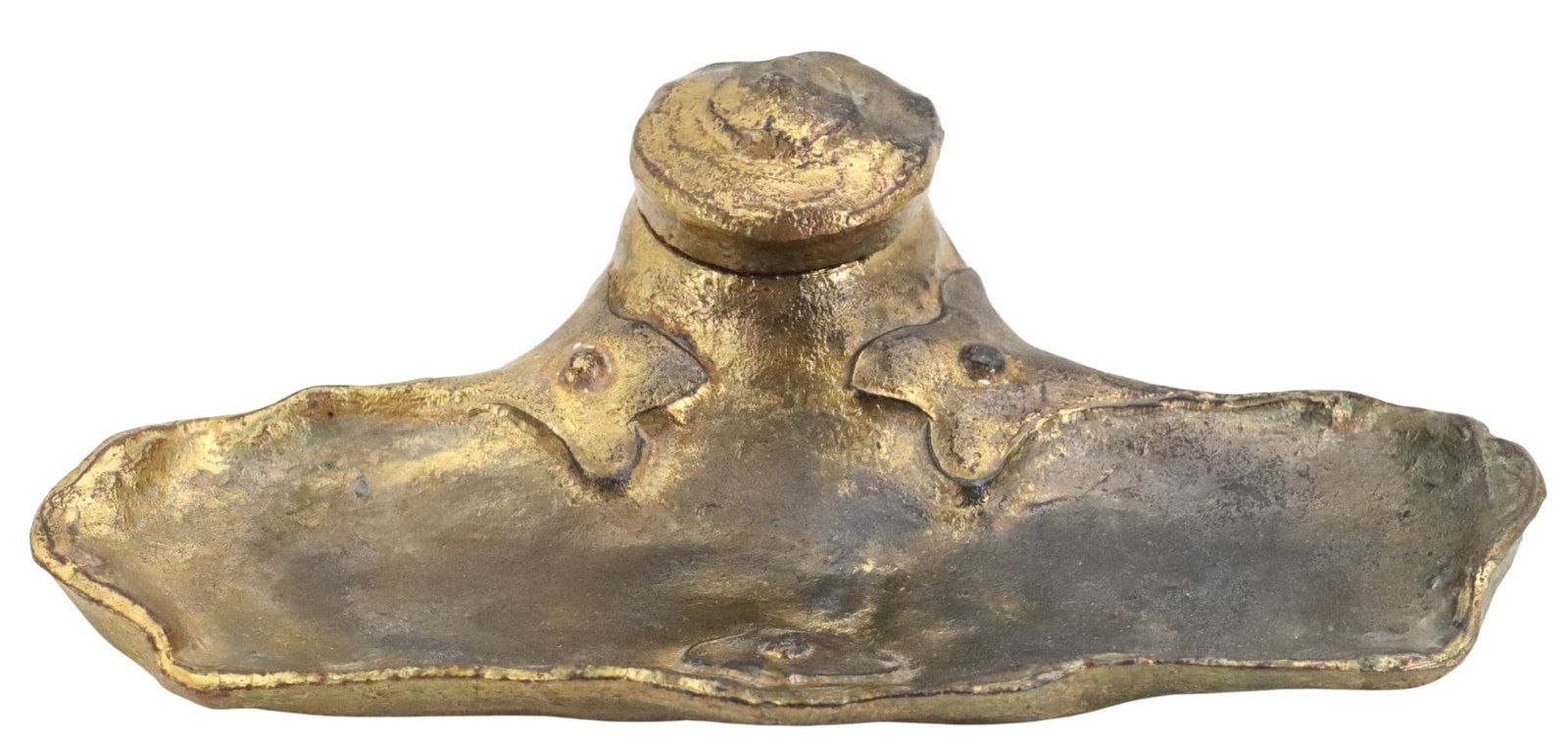 Antique Art Nouveau Copper Inkwell with Iron Pot (1 of 14)
